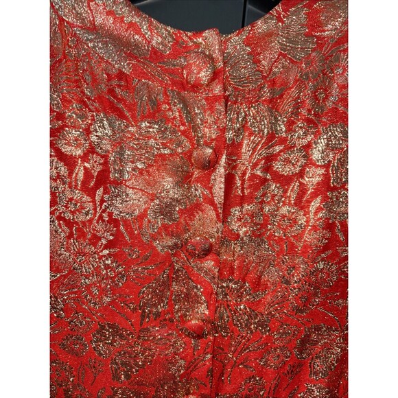 Victor Costa Vintage Women Formal Gown Long Sleeve Lined Pockets Vent Buttons L - Picture 3 of 12